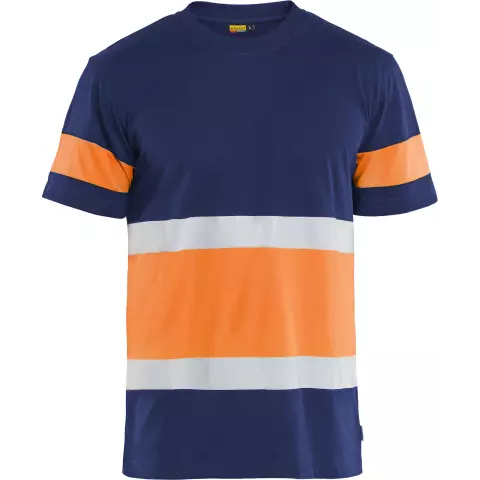 338710308853, Blaklader High Vis T-Shirt, Marineblau/Orange