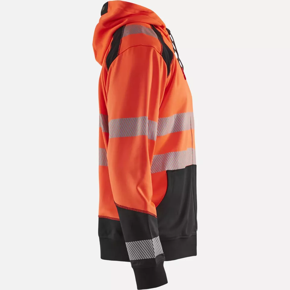Blaklader 354625285599, High Vis Hooded Sweatshirt, Red/Black, image 2, gallery thumbnail