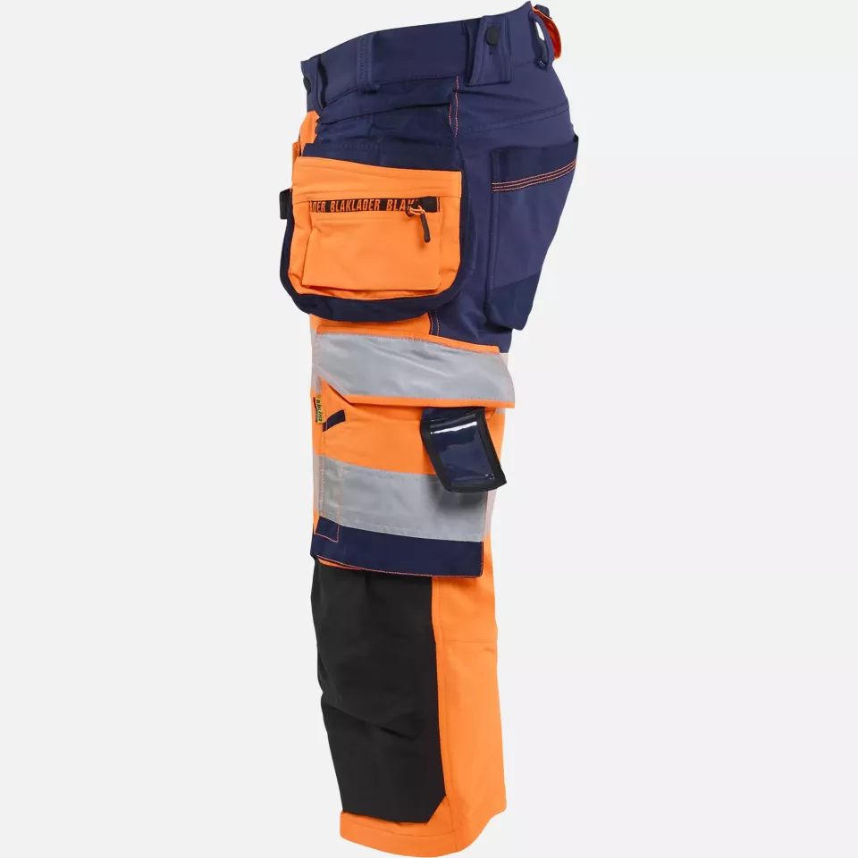 Blaklader 112316485389, High Vis 4-Way Stretch Pirate Trousers, Orange/Navy Blue, image 3, gallery thumbnail