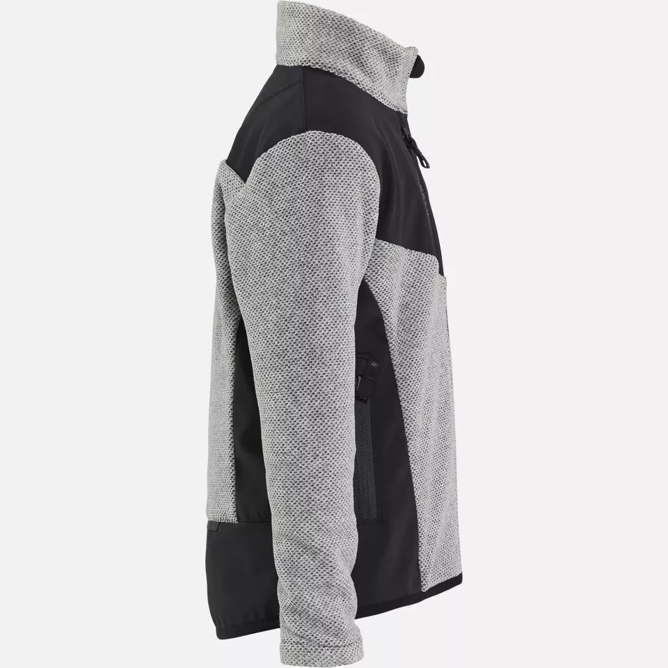 Blaklader 520725369099, Kids Knitted Fleece Pullover, Grey Melange/Black, image 2, gallery thumbnail