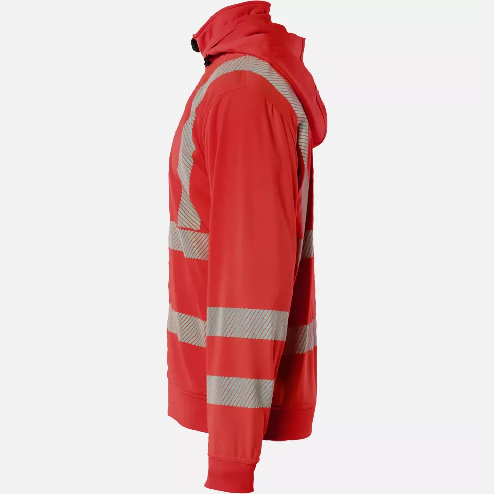 Blaklader 357325385500, High Vis Sweatshirt mit abnehmbarer Kapuze, Rot, image 3, gallery thumbnail