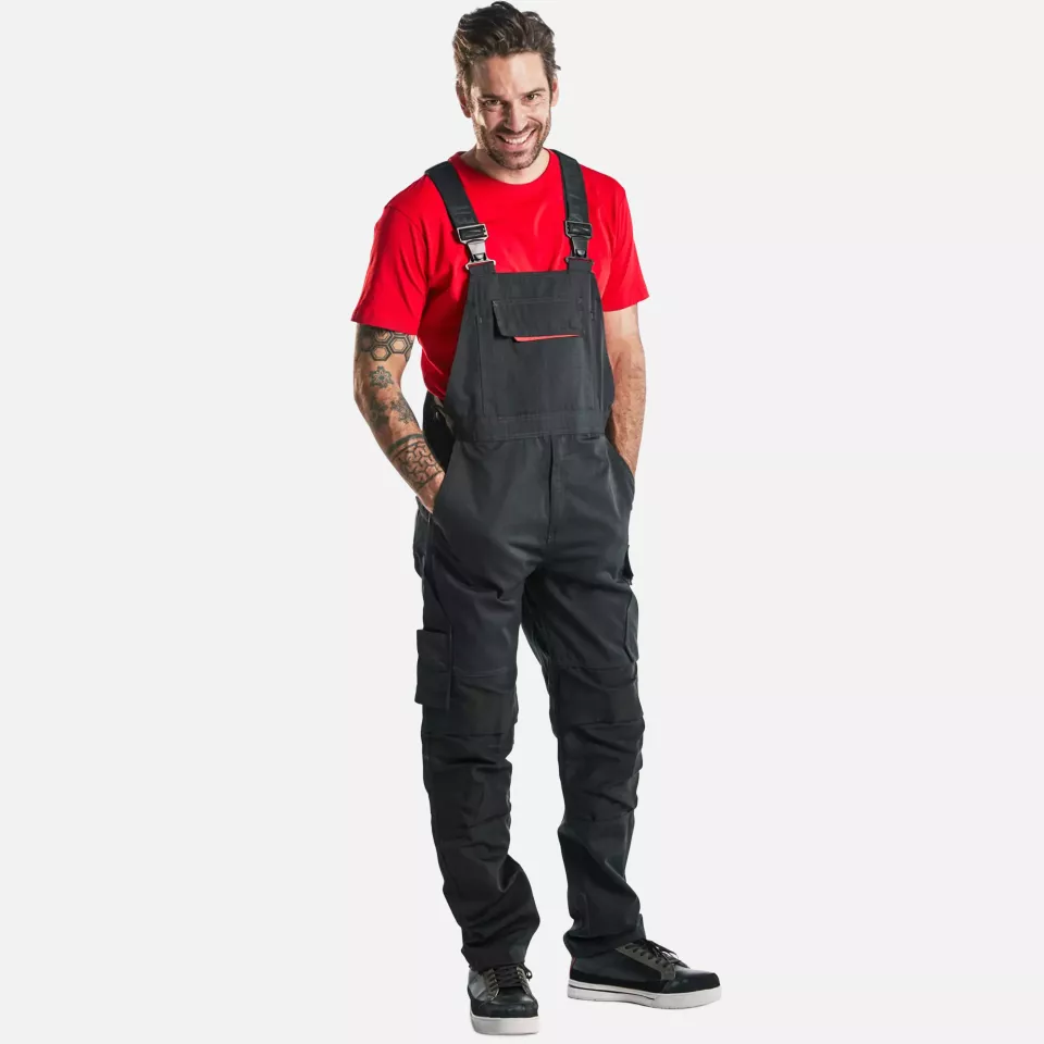Blaklader 269513309956, Stretch Bib and Brace, Black/Red, image 4, gallery thumbnail
