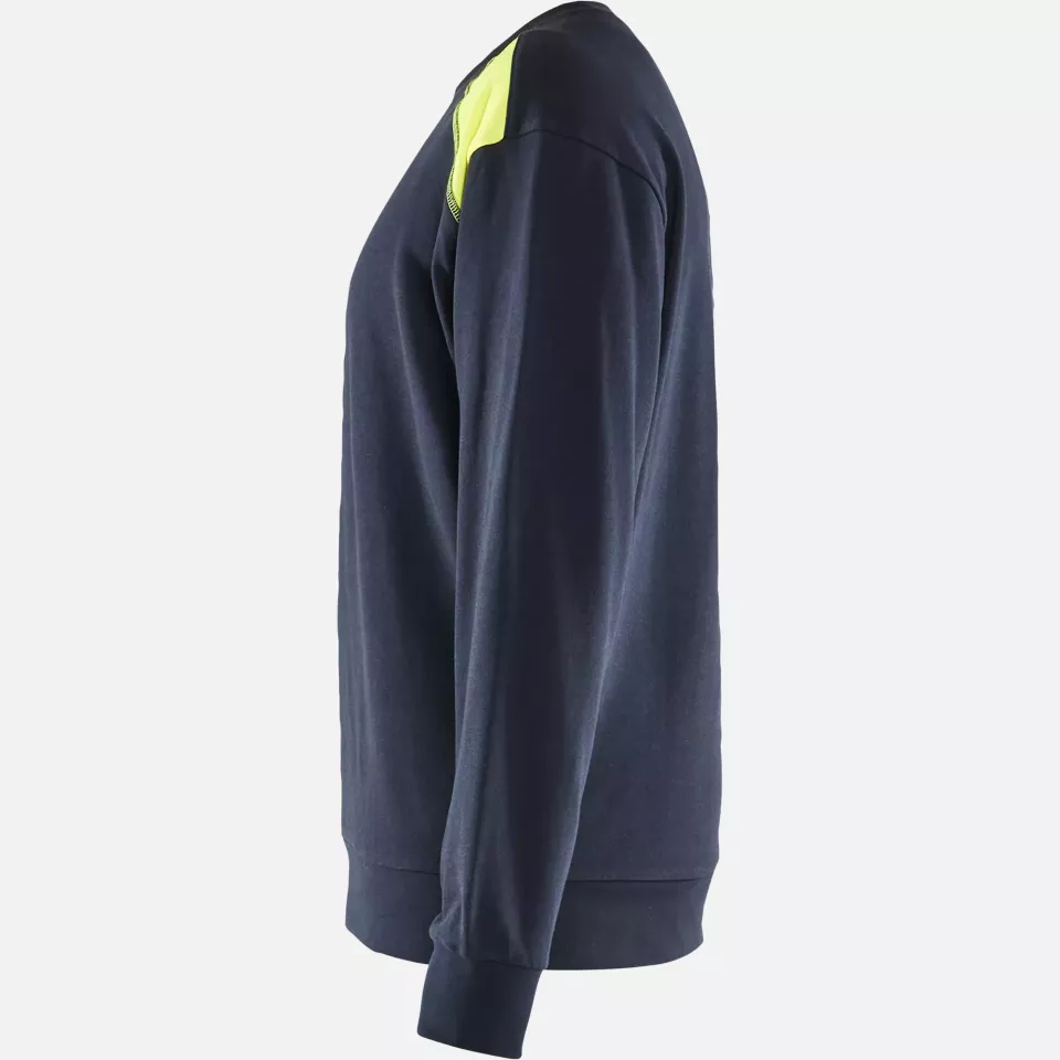 Blaklader 358011588633, Sweatshirt, Dark Navy/Yellow, image 3, gallery thumbnail