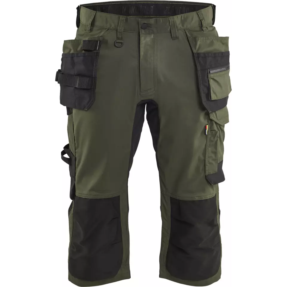 Blaklader 175418324298, Stretch Craftsman Pirate Shorts, Forest Green/Black
