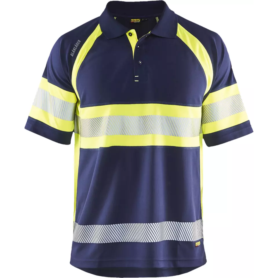 Blaklader 333810518933, High Vis UV Schutz Polo Shirt, Marineblau/ Gelb, image 1, gallery thumbnail