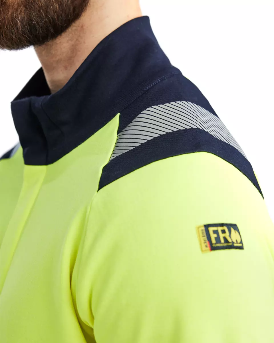 Blaklader 346117623389, Multinorm Sweatshirt with Zip, Yellow/Navy, image 6, gallery thumbnail