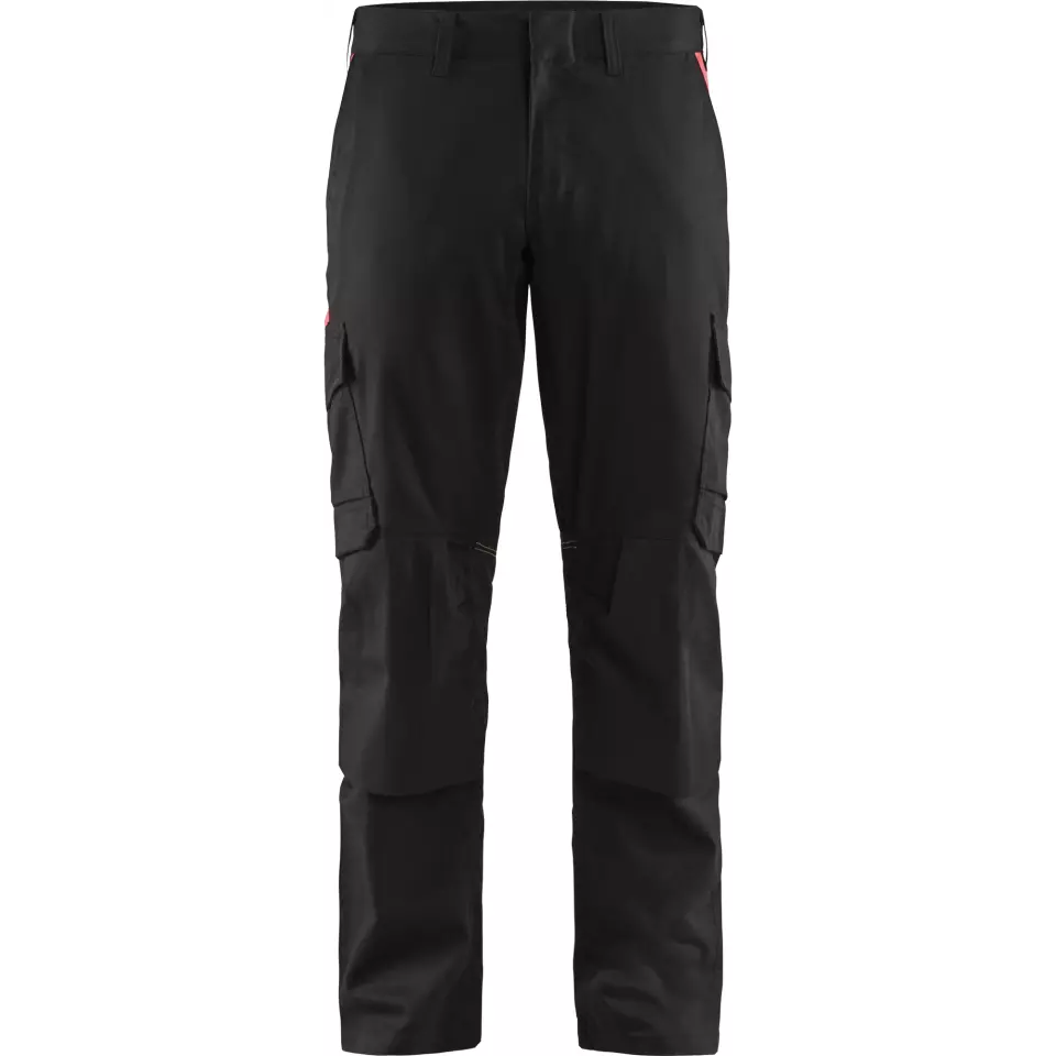 Blaklader 144818329956, Industrie Stretch Arbeitshose mit Kniepolstertaschen, Schwarz/Rot
