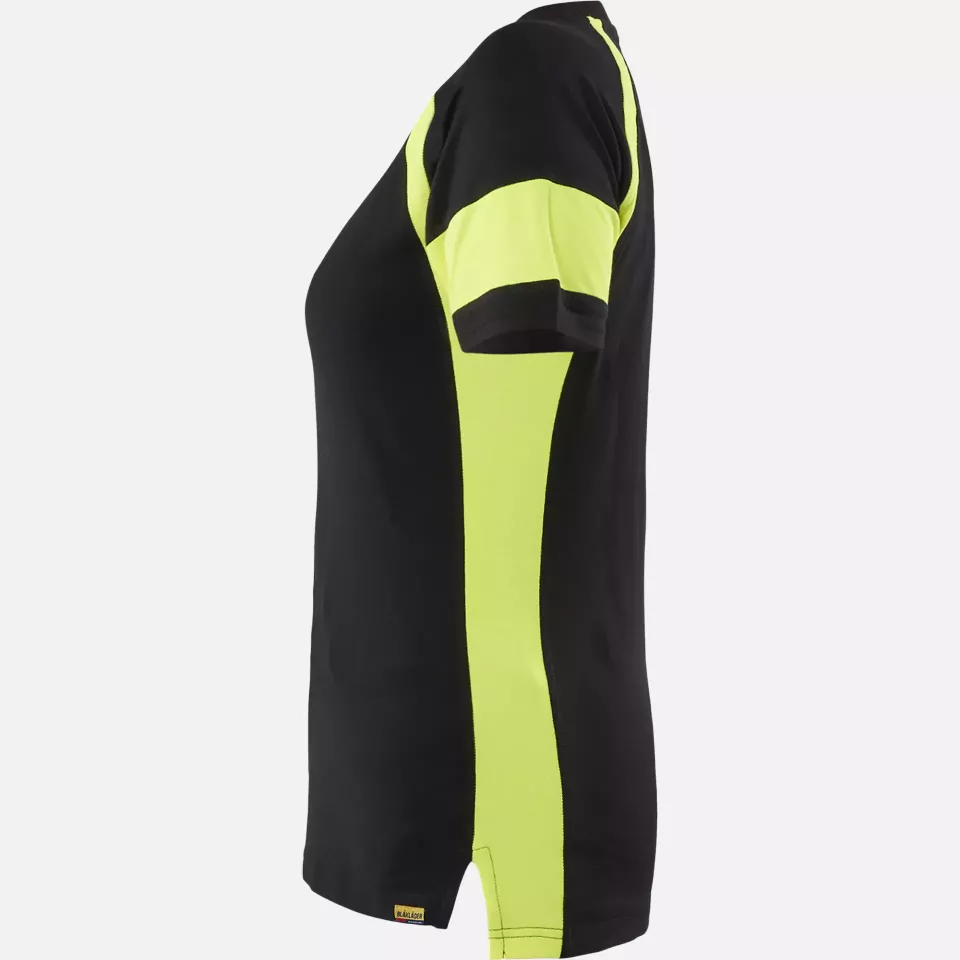 Blaklader 352410309933, High Vis Ladies T-Shirt, Black/Yellow, image 3, gallery thumbnail