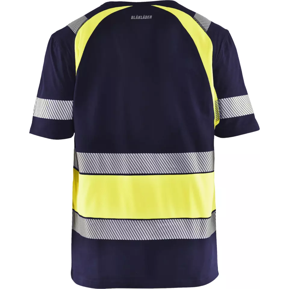 Blåkläder 342110308833, High Vis T-Shirt, Navy/Yellow, image 4, gallery thumbnail