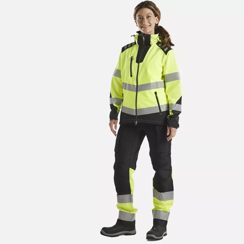 Blaklader 479125133399, High Vis Women's Softshell Jacket, Yellow/Black, image 5, gallery thumbnail