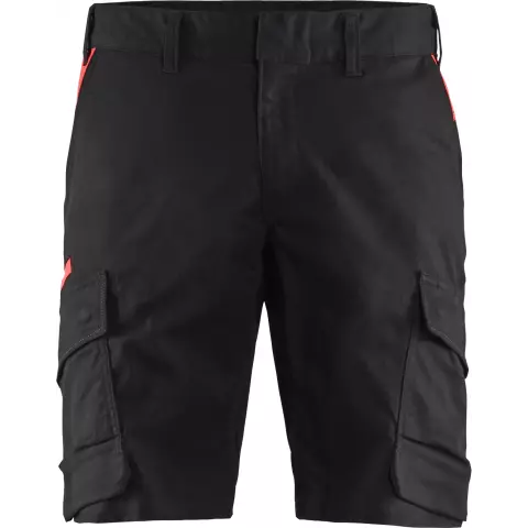 Blaklader Industry Stretch Shorts, Black/Red