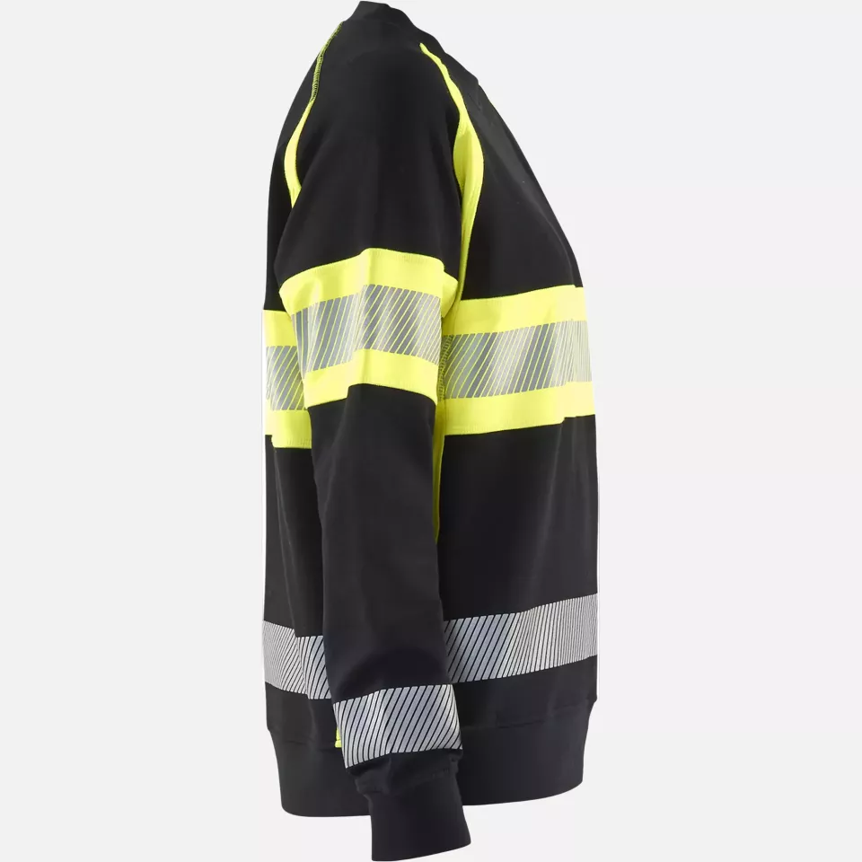Blaklader 340911589933, High Vis Women's Sweatshirt, Black/Yellow, image 2, gallery thumbnail