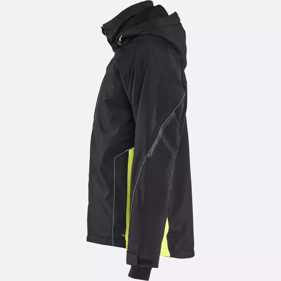Blaklader 489019779933, Lined Lightweight Winter Jacket, Black/Yellow, image 3, gallery thumbnail
