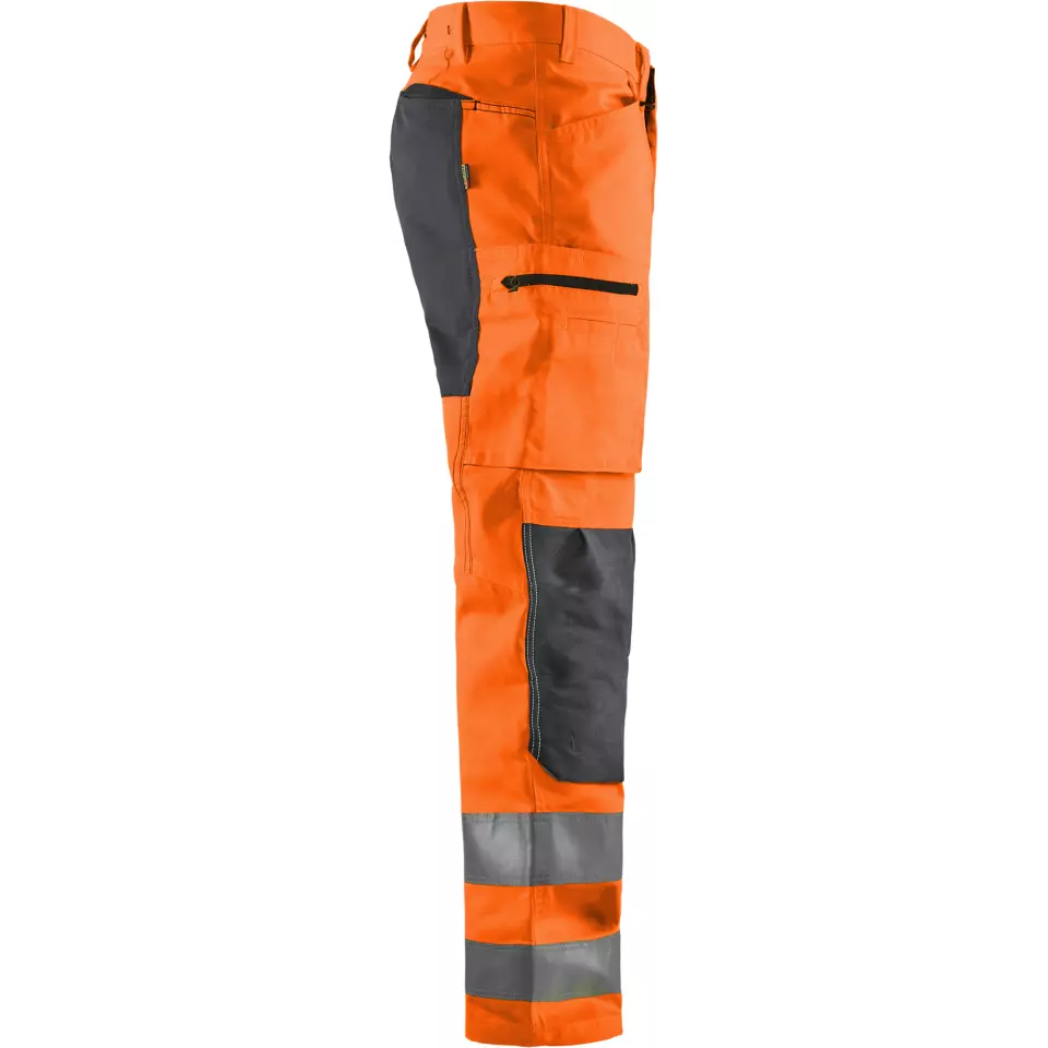 Blåkläder 158518115396, High Vis Stretch Work Pants, Orange/Medium Grey, image 2, gallery thumbnail