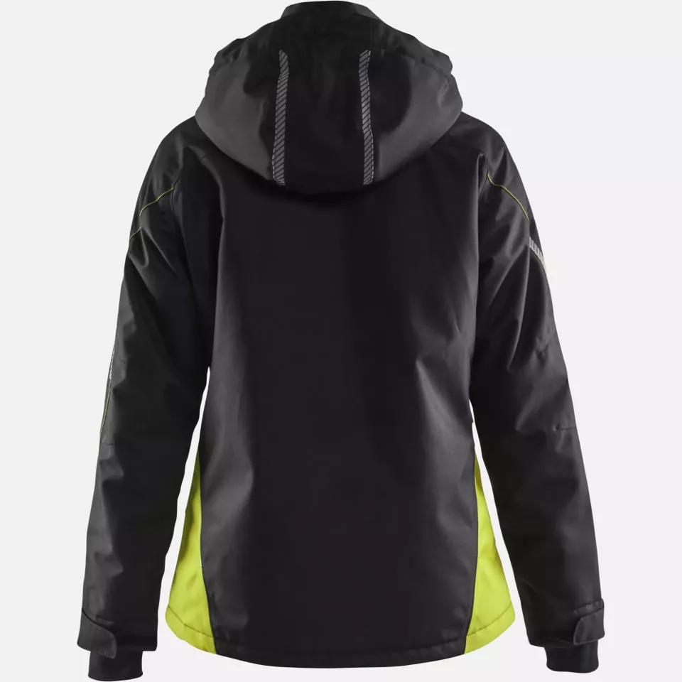 Blaklader 497219779933, Women's Lined Lightweight Winter Jacket, Black/Yellow, image 4, gallery thumbnail
