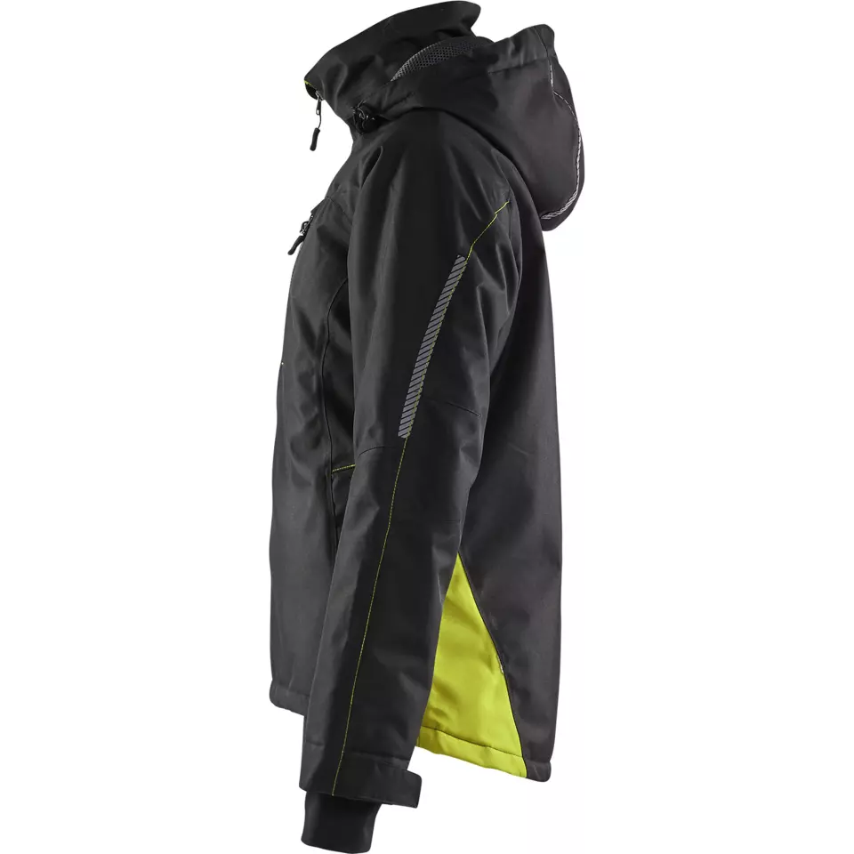 Blåkläder 497219779933, Women's Lined Lightweight Winter Jacket, Black/Yellow, image 3, gallery thumbnail