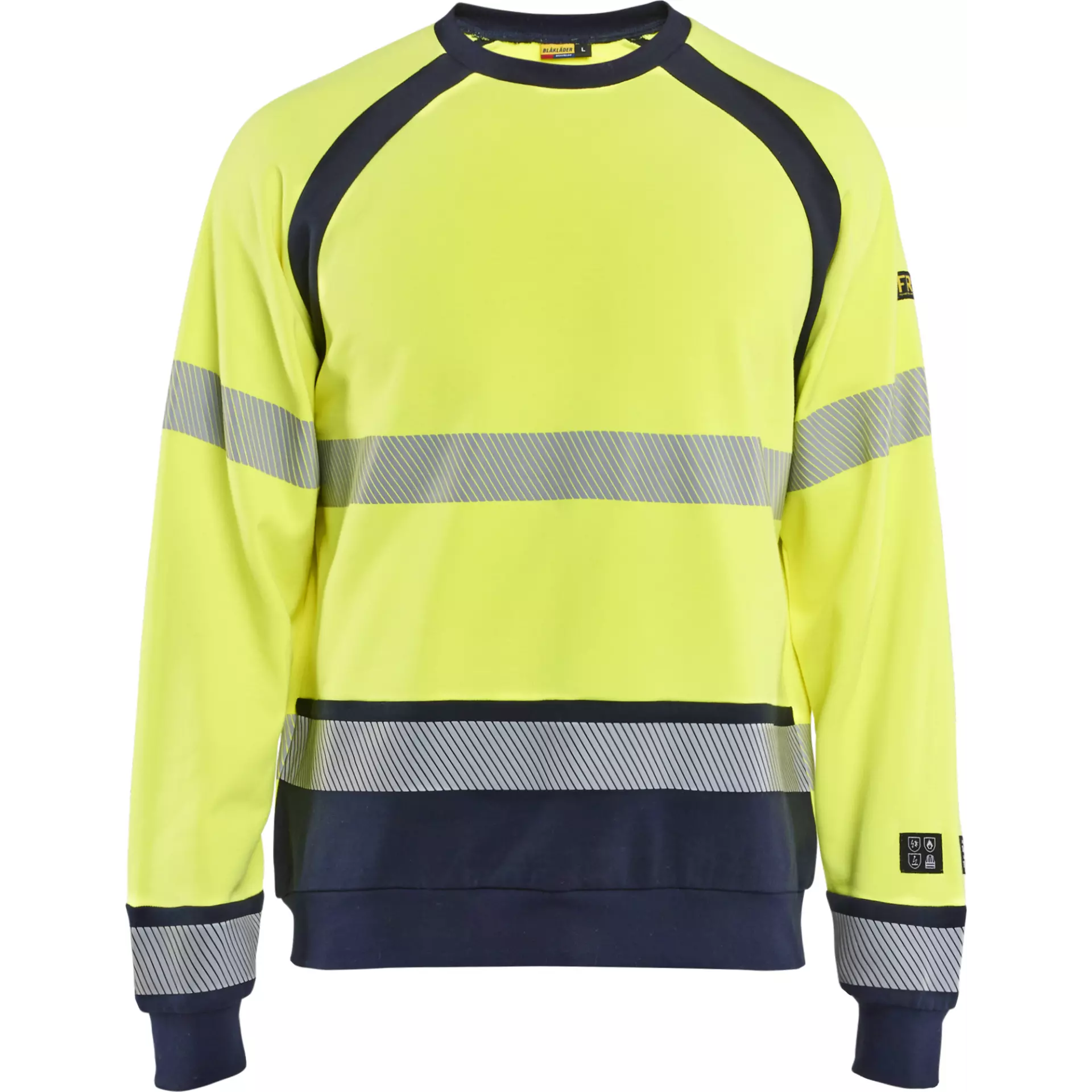 Blåkläder 308817623389, Multinorm Sweatshirt, Yellow/Navy Blue, image 1