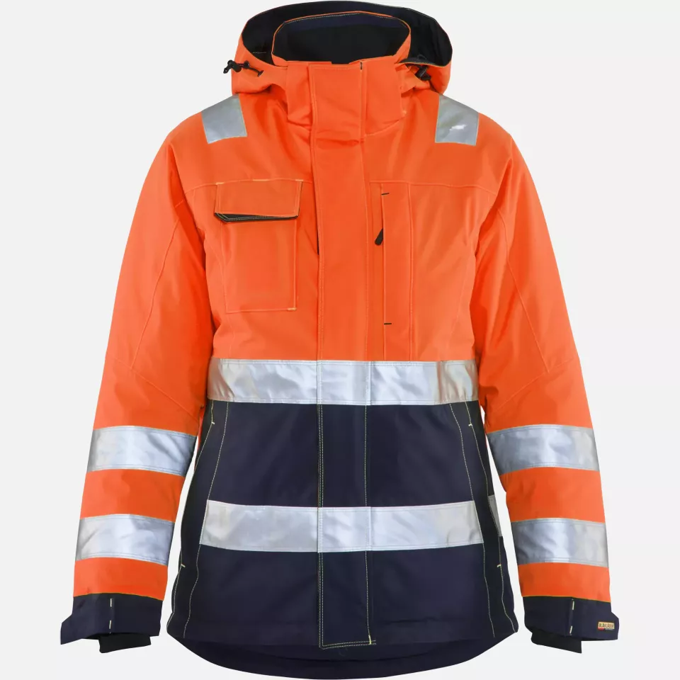 Blaklader 487219875389, High Vis Ladies Winter Jacket, Orange/Navy Blue, image 1, gallery thumbnail