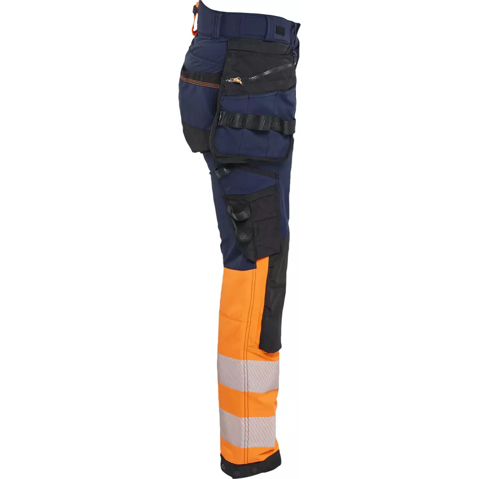 Blaklader 702516488953, High Vis Ladies 4-Way Stretch Trousers, Navy/Orange, image 2, gallery thumbnail
