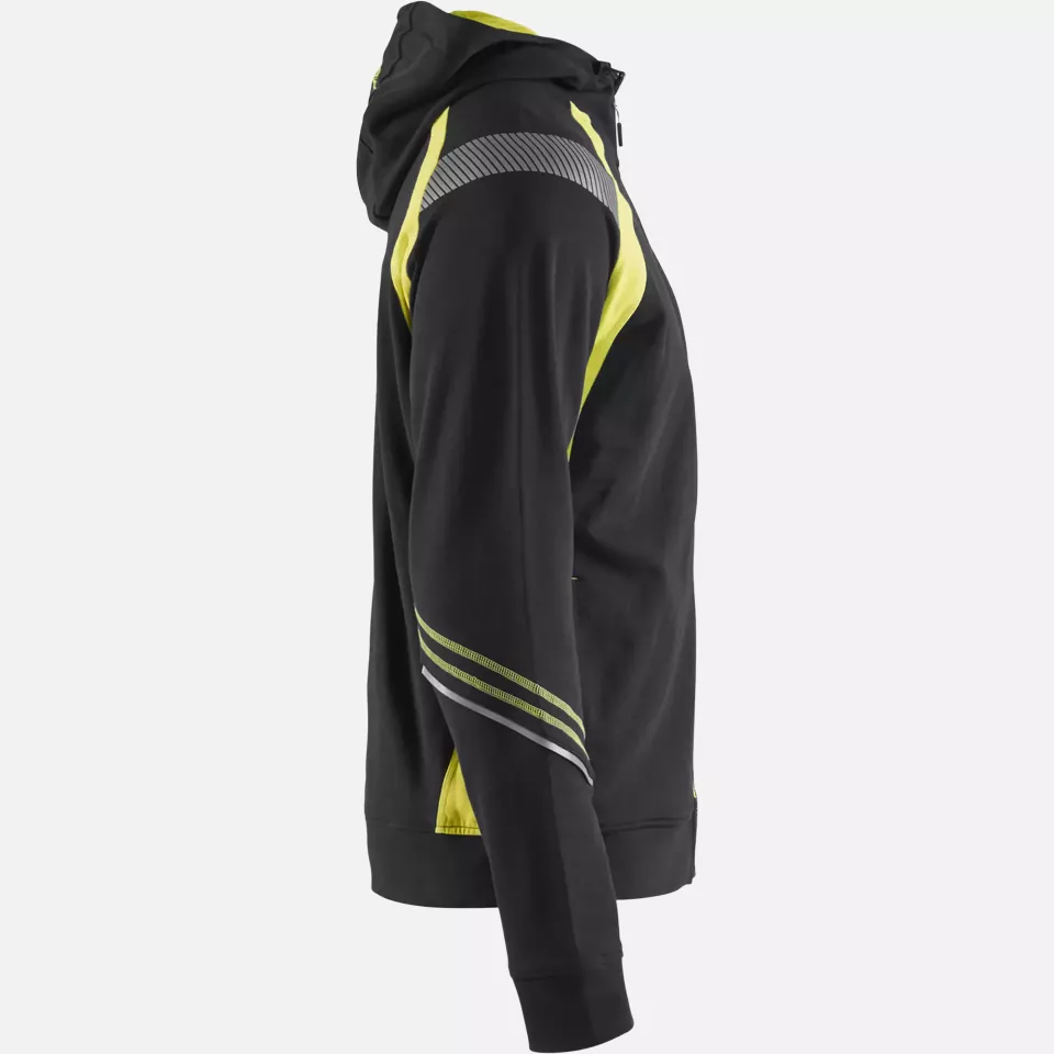 Blaklader 343311589933, Zip Sweatshirt, Black/Yellow, image 2, gallery thumbnail
