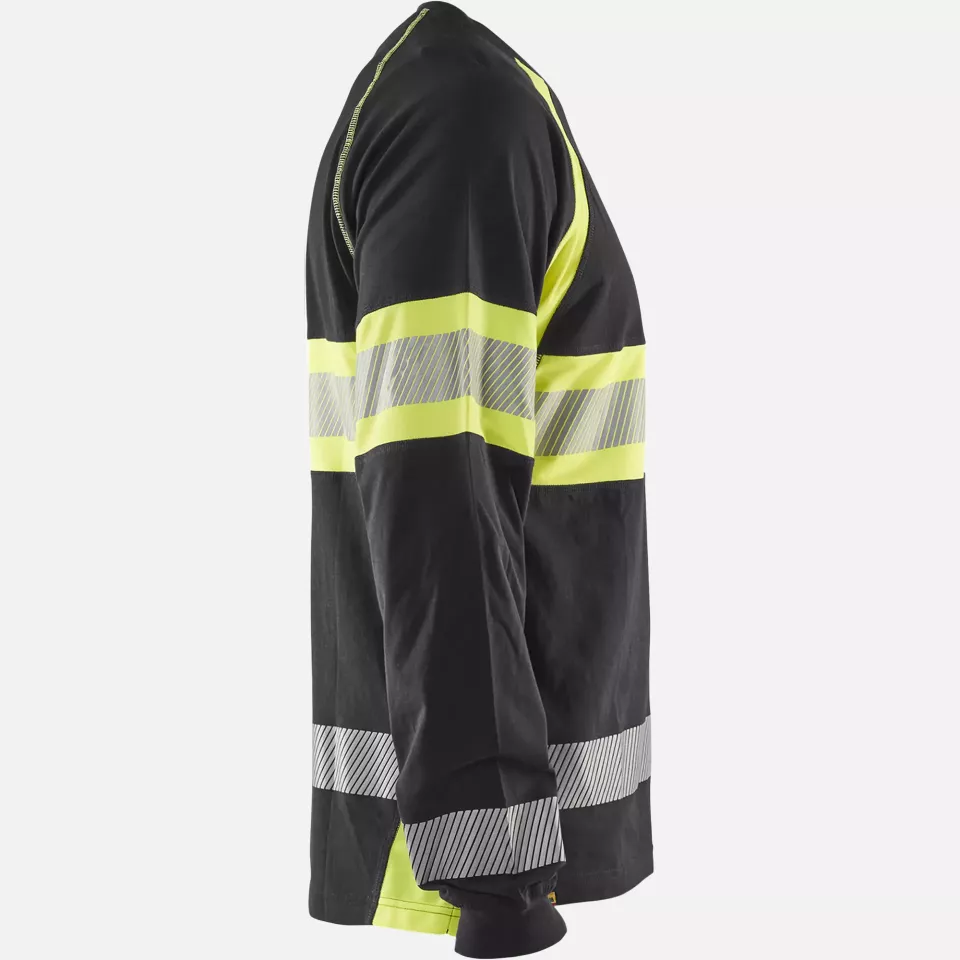 Blaklader 351010309933, Long Sleeve High Vis Shirt, Black/Yellow, image 3, gallery thumbnail