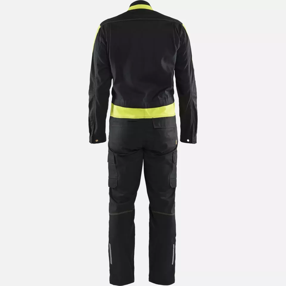 Blaklader 614418329933, Industrial Stretch Coverall, Black/Yellow, image 4, gallery thumbnail