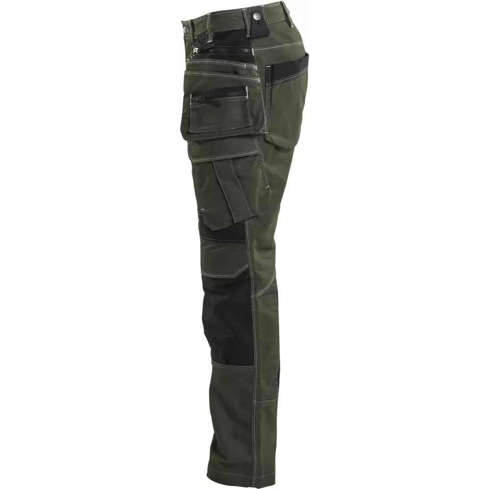 Blåkläder 199011414298, X1900 Stretch Craftsman Work Trousers, Forest Green/Black, image 3, gallery thumbnail
