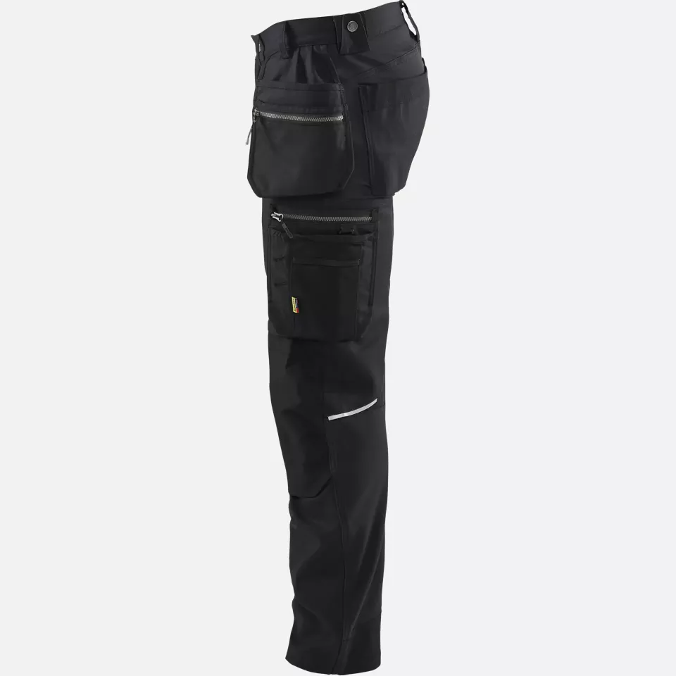 Blaklader 179013709999, Stretch Craftsman Work Trousers, Black/Black, image 3, gallery thumbnail