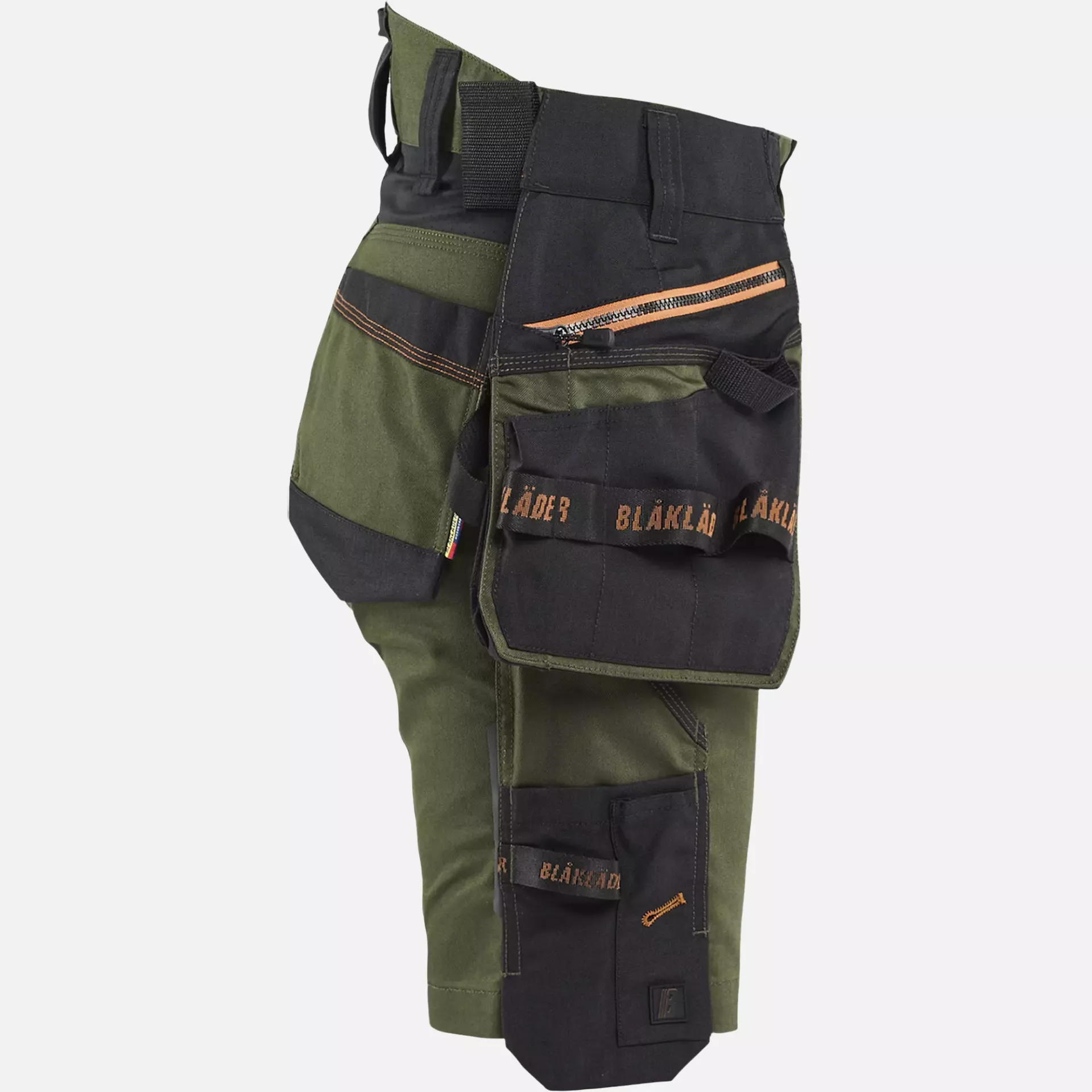 Blaklader 717511494240, STRIKER Ladies Stretch Craftsman Shorts, Forest Green/Rust, image 2