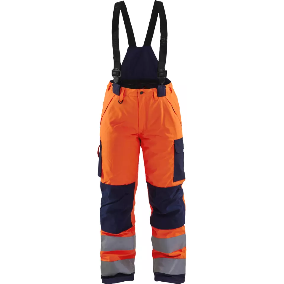 Blaklader 788519775389, High Vis Ladies Winter Work Trousers, Orange/Navy Blue
