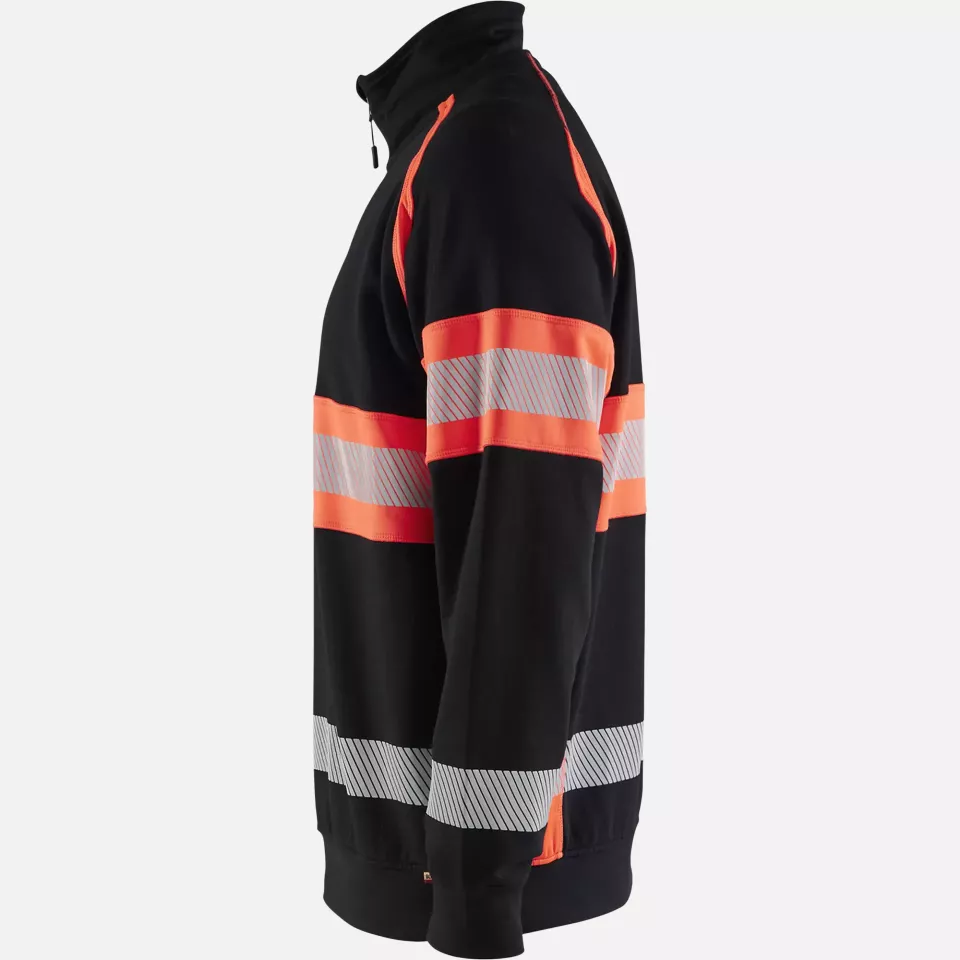 Blaklader 355311589955, High Vis Sweatshirt, Black/High Vis Red, image 3, gallery thumbnail
