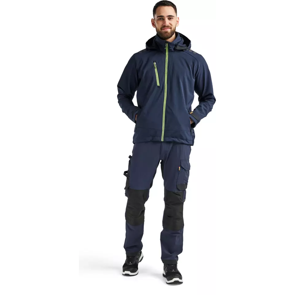 Blåkläder 474925138633, Softshell Jacket, Dark Navy/Yellow, image 5, gallery thumbnail