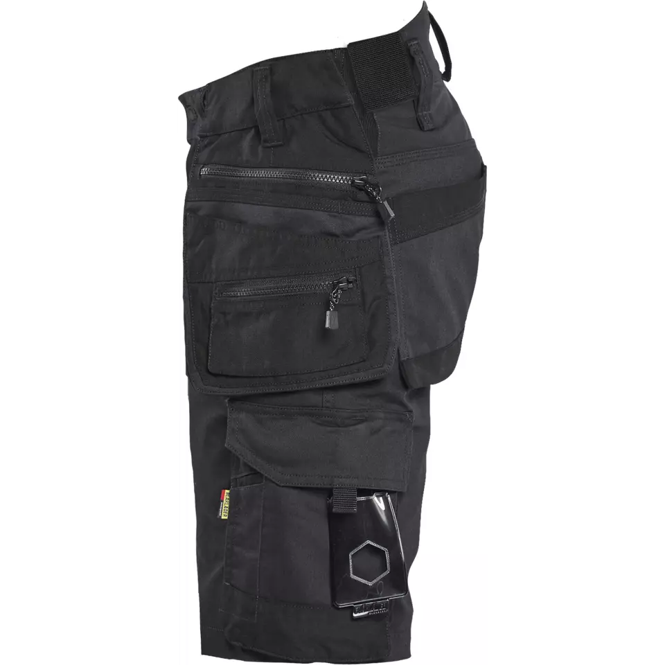 Blaklader 197211499999, STRIKER Stretch Craftsman Shorts, Black/Black, image 3, gallery thumbnail