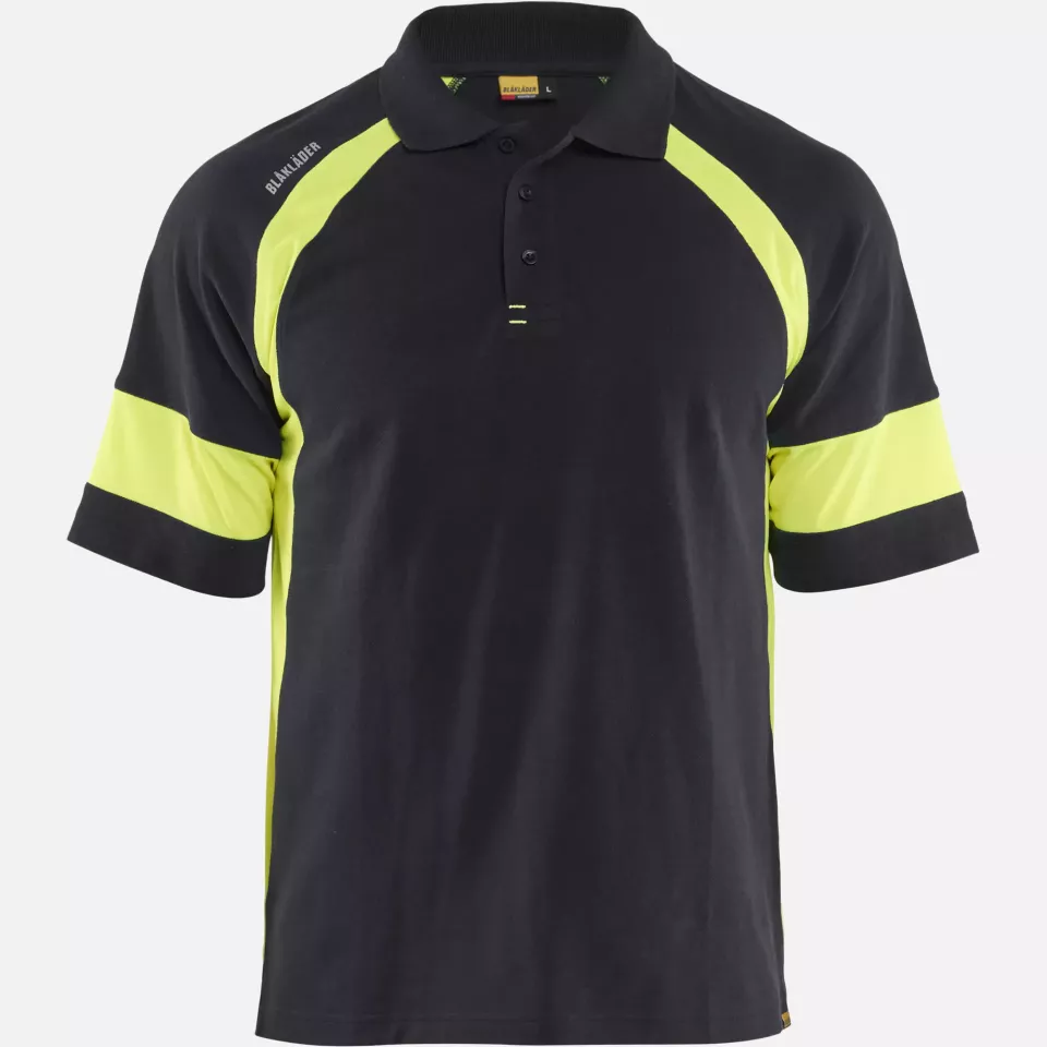 Blaklader 352810509933, High Vis Polo Shirt, Black/Yellow, image 1, gallery thumbnail