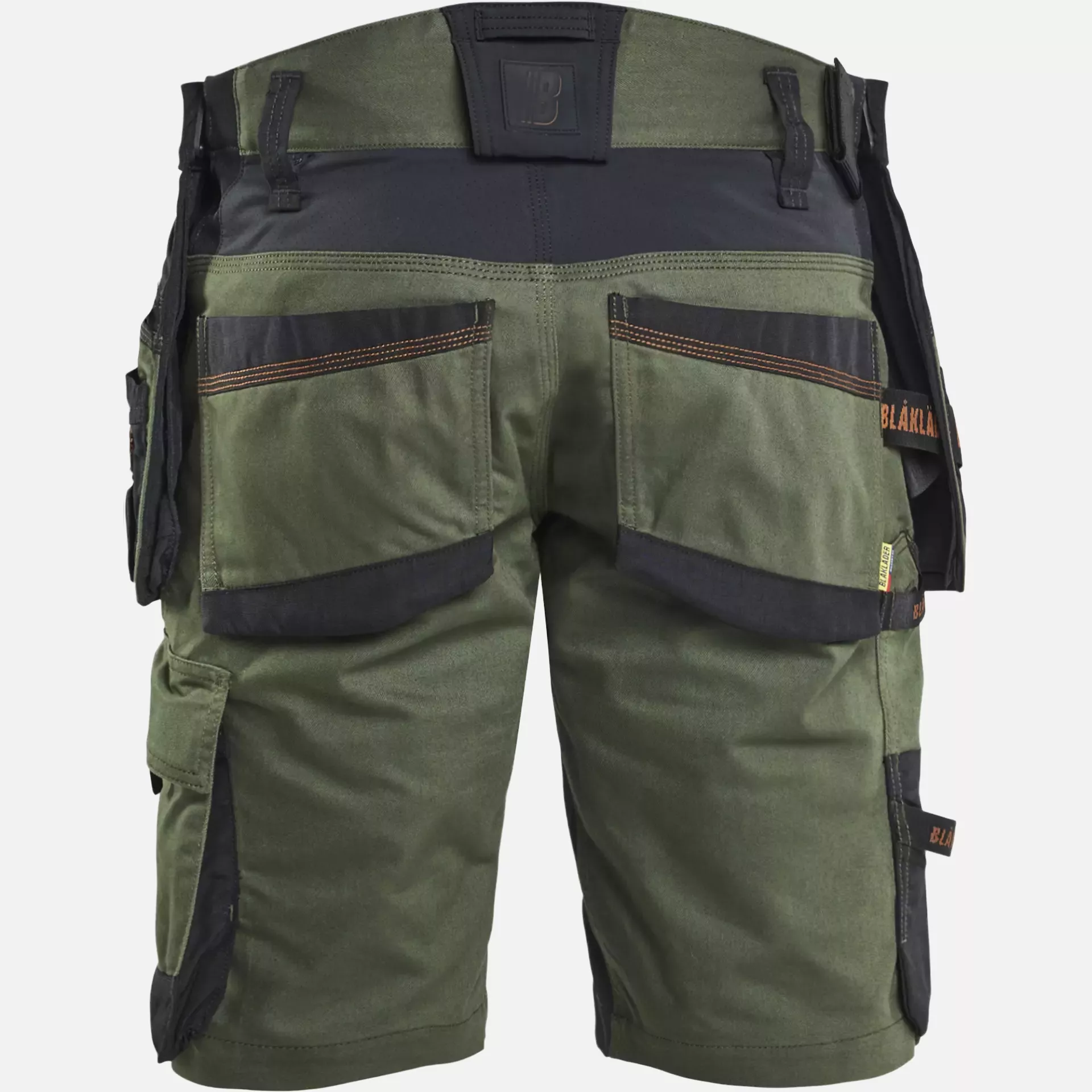 Blaklader 197211494240, STRIKER Stretch Craftsman Shorts, Forest Green/Rust, image 4