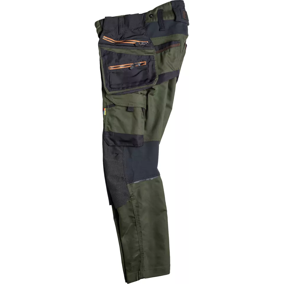 Blåkläder 197011494240, STRIKER Stretch Craftsman Work Trousers, Forest Green/Rust, image 9, gallery thumbnail