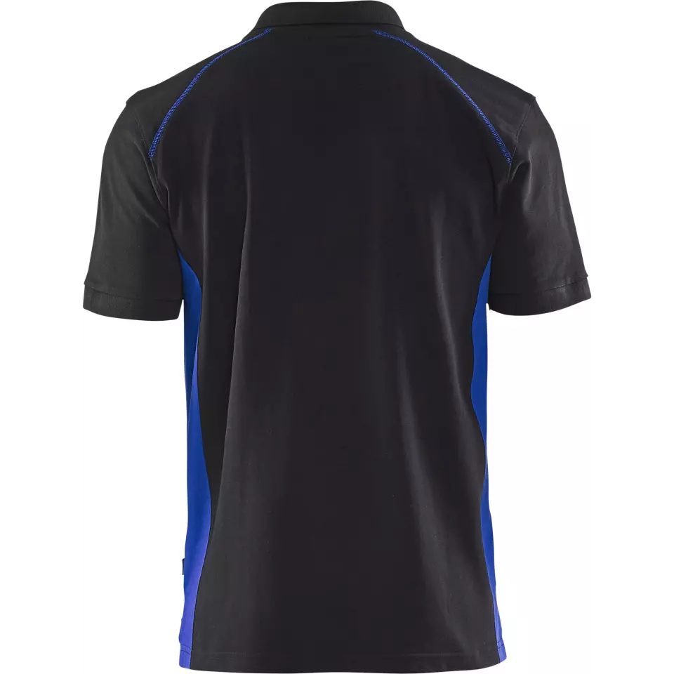 Blaklader 332410509985, Polo Shirt, Black/Cornflower Blue, image 4, gallery thumbnail