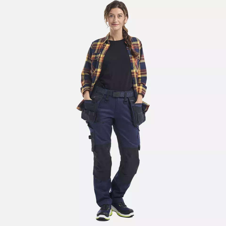 Blaklader 717011498699, STRIKER Ladies' Stretch Craftsman Work Trousers, Dark Navy Blue/Black, image 5, gallery thumbnail