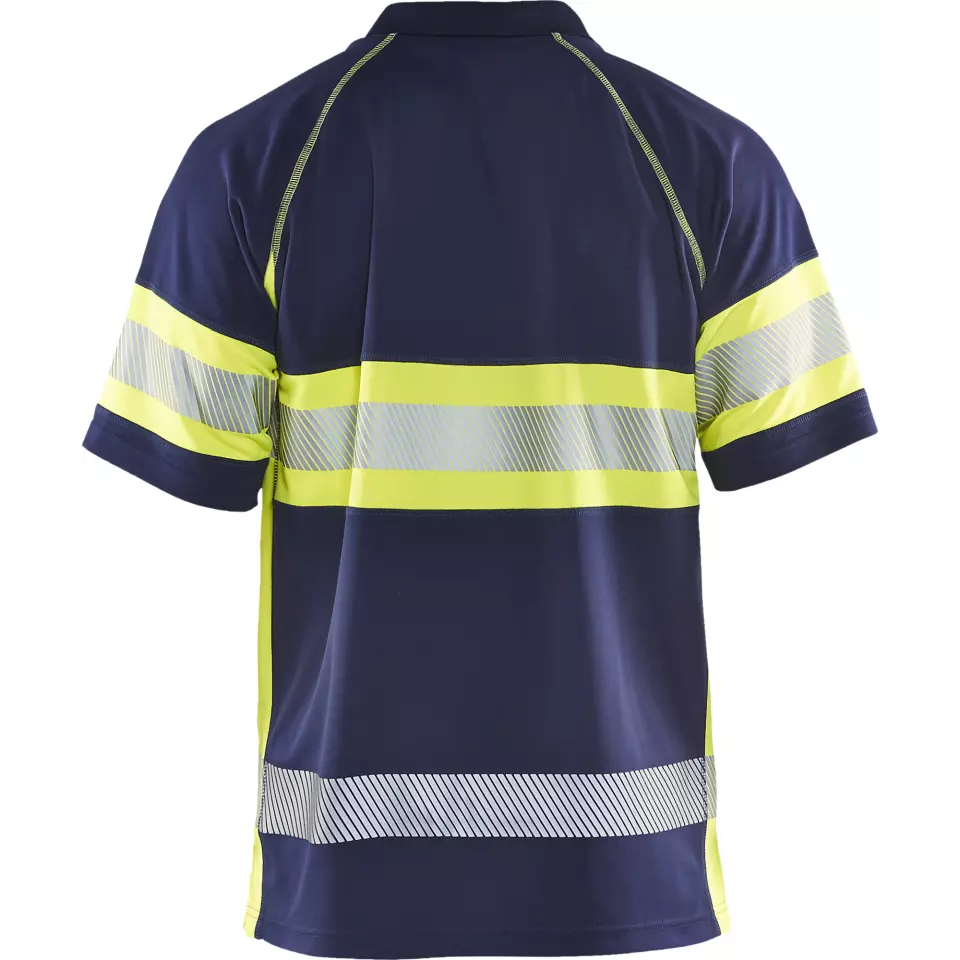 Blaklader 333810518933, High Vis UV Schutz Polo Shirt, Marineblau/ Gelb, image 4, gallery thumbnail
