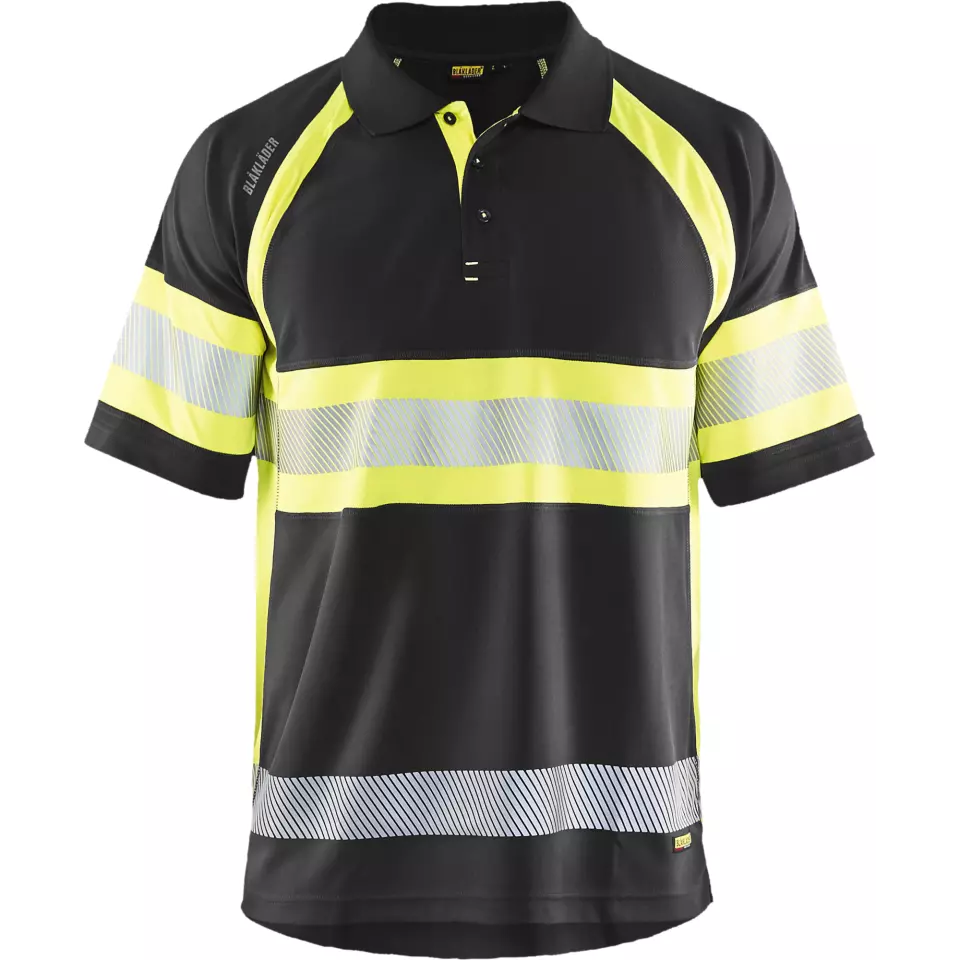 Blaklader 333810519933, High Vis UV Protection Polo Shirt, Black/Yellow, image 1, gallery thumbnail