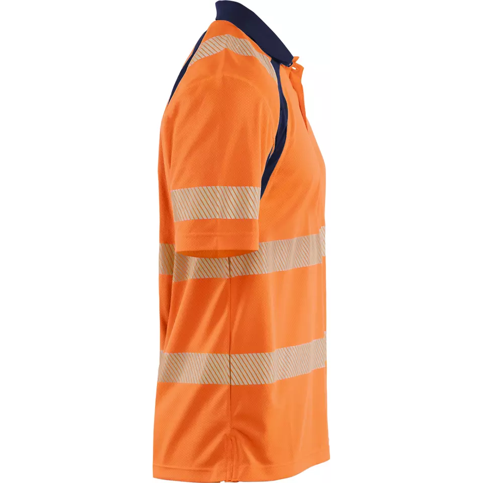 Blåkläder 359510135389, High Vis UV Protection Polo Shirt, Orange/Navy, image 2, gallery thumbnail