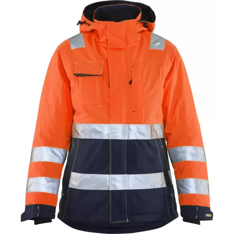 Blaklader High Vis Ladies Winter Jacket, Orange/Navy Blue