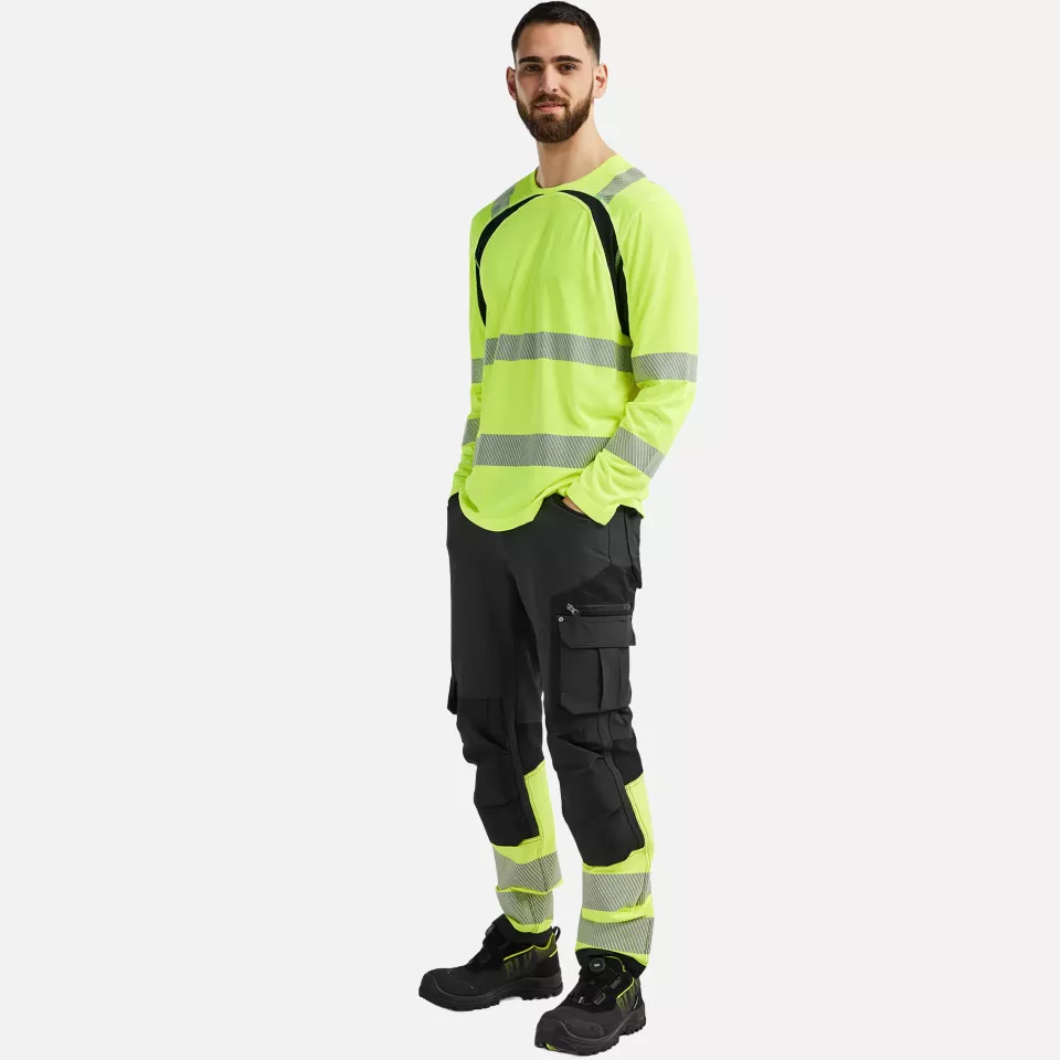 Blaklader 359910133399, High Vis UV Protection Long Sleeve Shirt, Yellow/Black, image 5, gallery thumbnail