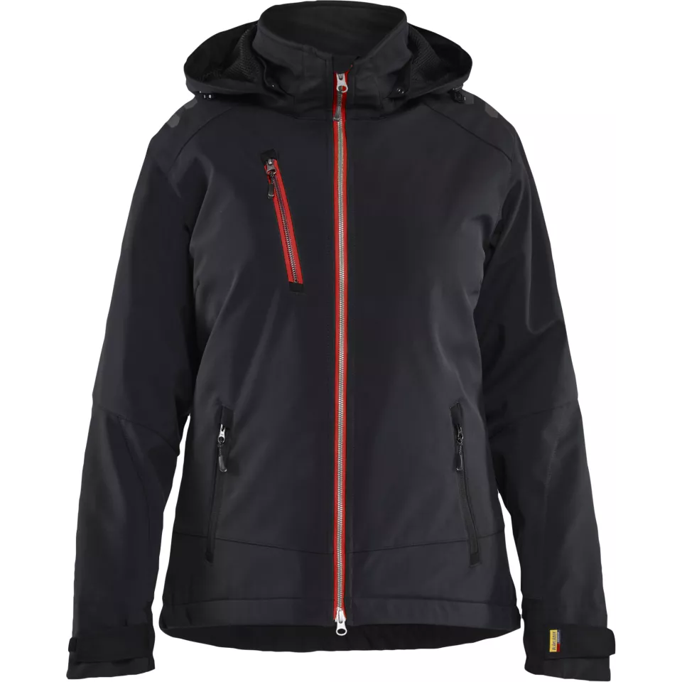 Blaklader 475125139956, Women's Softshell Winter Jacket Lightly Lined, Black/Red