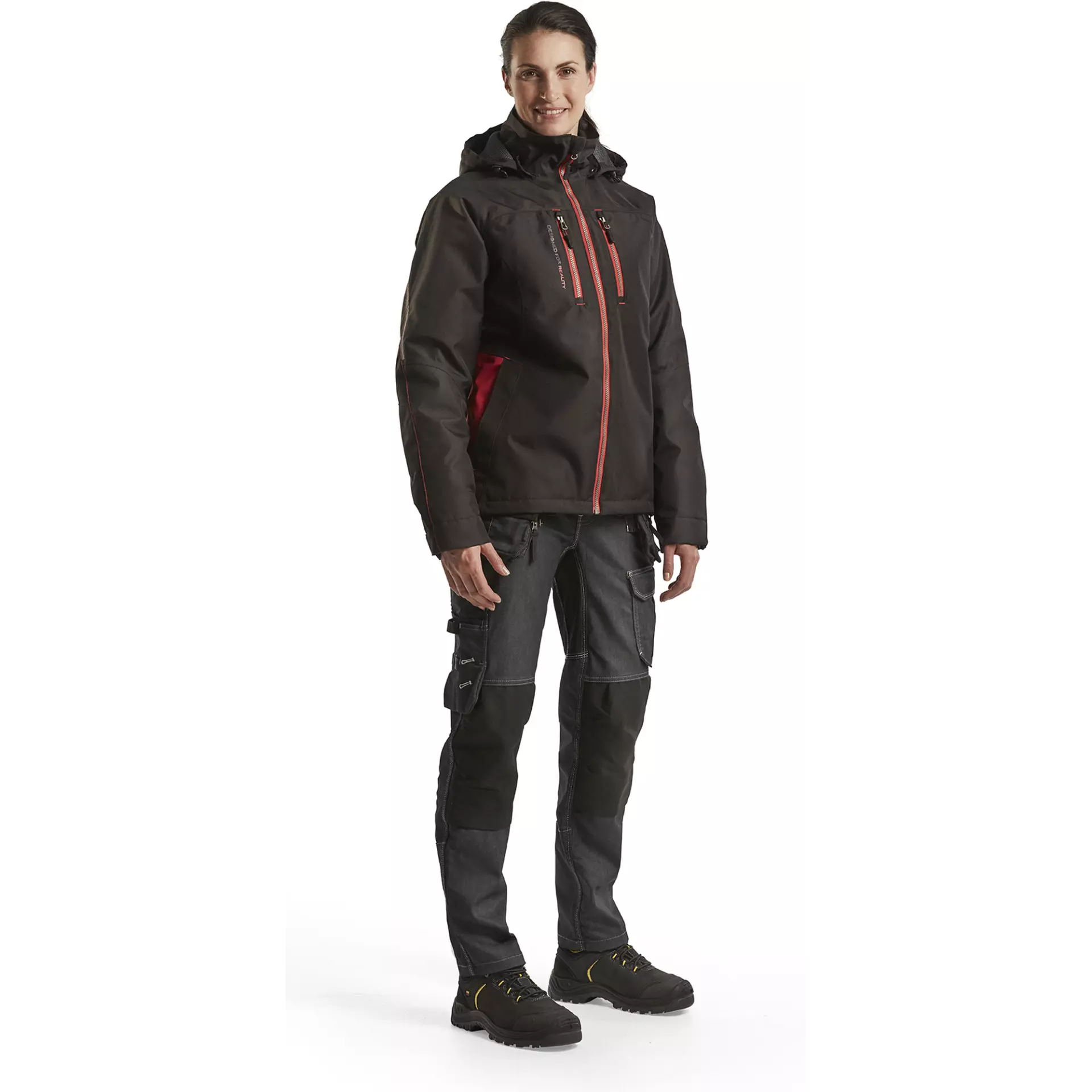 Blaklader 497219779956, Ladies Lined Lightweight Winter Jacket, Black/Red, image 5