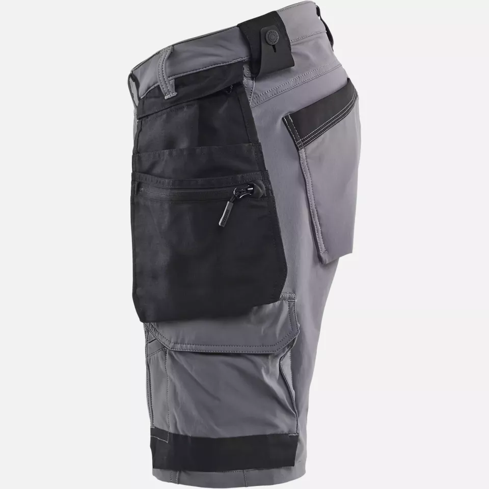 Blaklader 170216459699, 4-Way Stretch Craftsman Shorts, Medium Grey/Black, image 3, gallery thumbnail