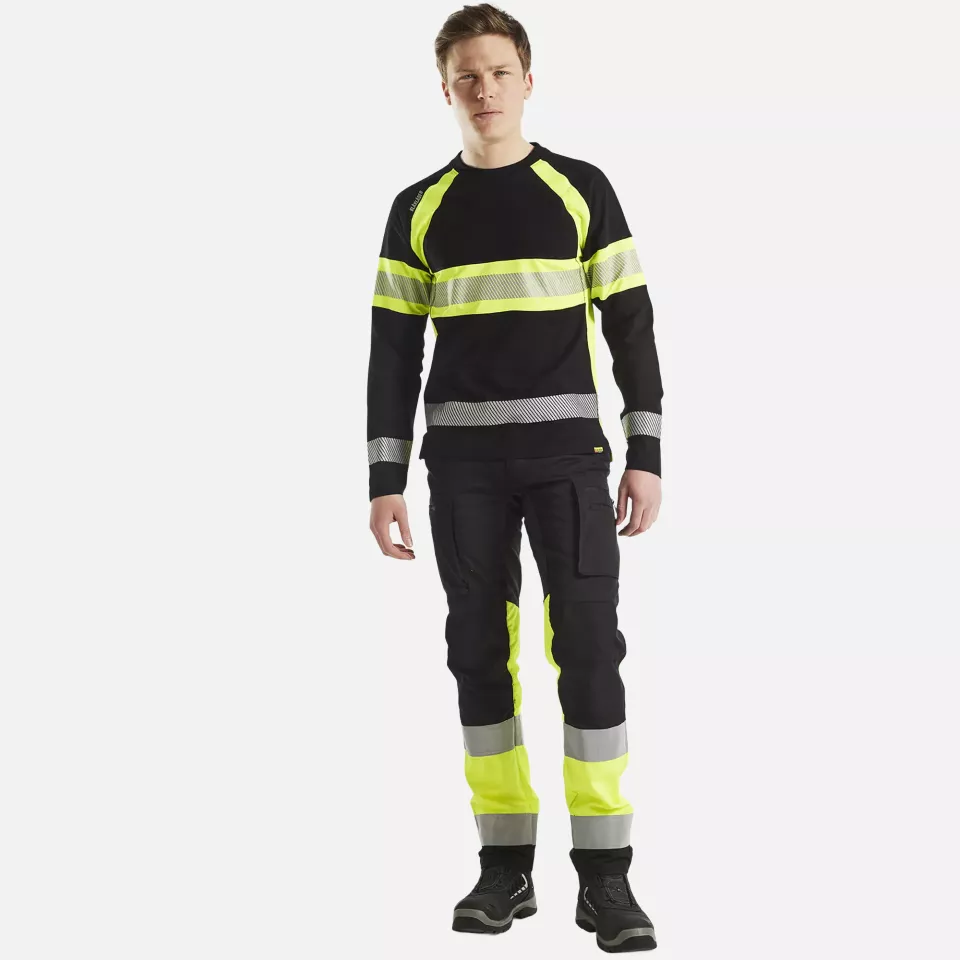 Blaklader 351010309933, Long Sleeve High Vis Shirt, Black/Yellow, image 5, gallery thumbnail