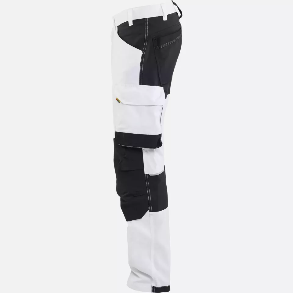 Blaklader 177118321099, Stretch Painters Trousers, White/Black, image 3, gallery thumbnail