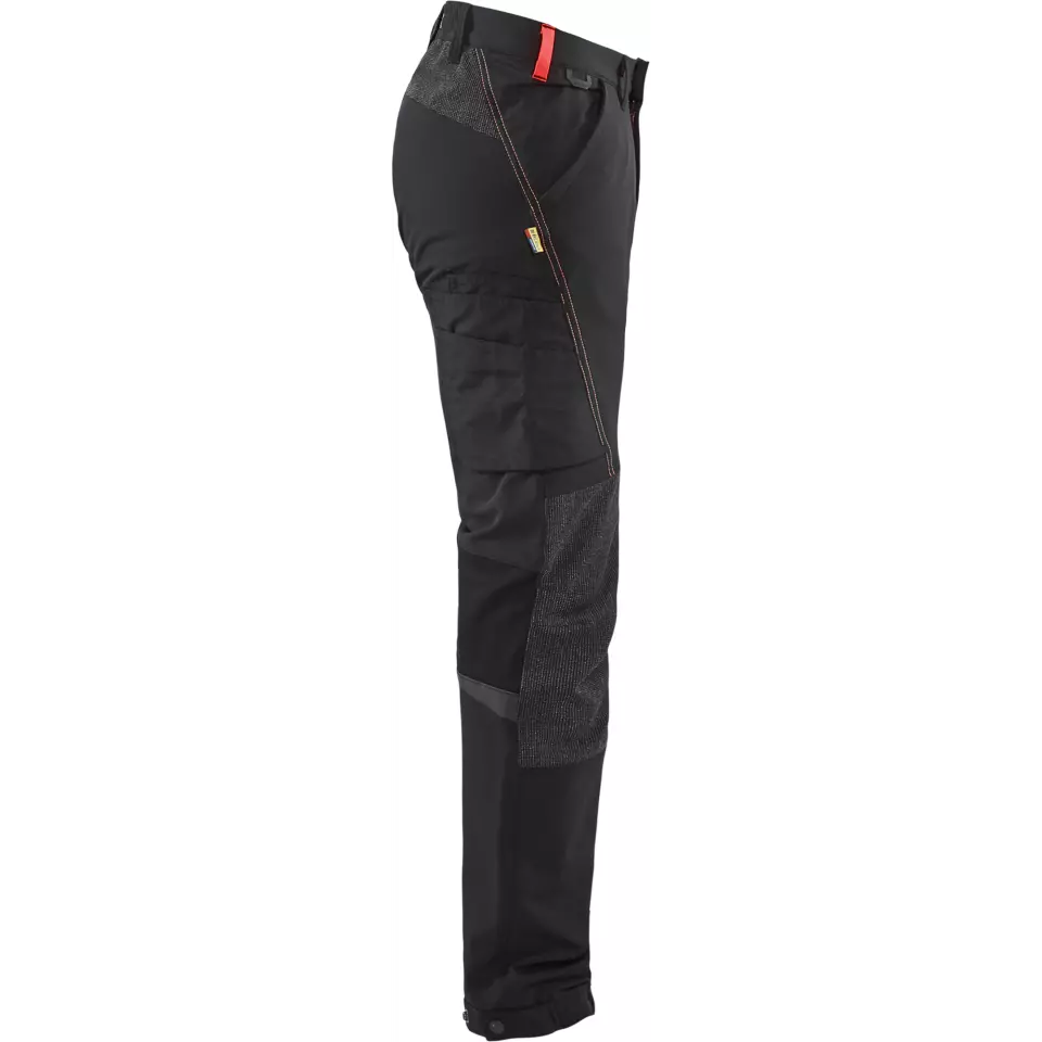 Blaklader 142216459956, 4-Way Stretch Service Work Trousers, Black/Red, image 2, gallery thumbnail