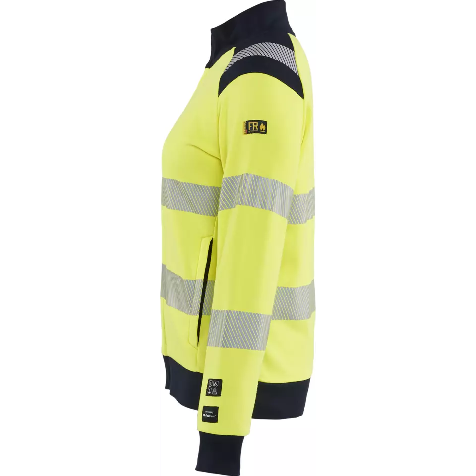Blåkläder 347117623389, Damen Multinorm High Vis Sweatshirt mit Reißverschluss, Gelb/Marineblau, image 3, gallery thumbnail